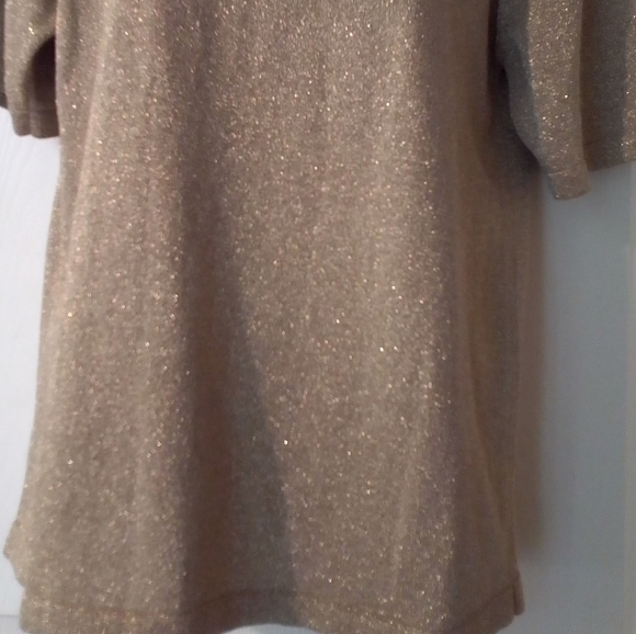 VINTAGE Silk Knits by Catharine Lover  Gold Metallic Evening Top Sz Small - Picture 5 of 5